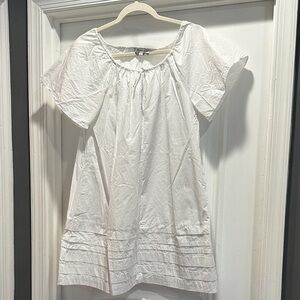 Madewell White Pleated Dress